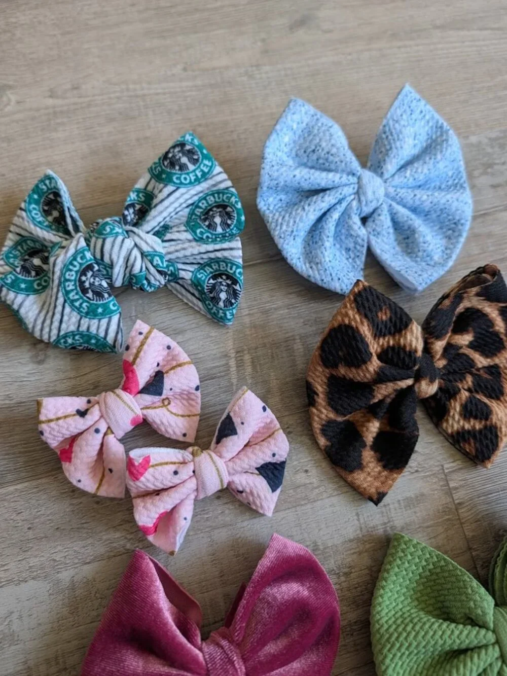 Handmade Hair Bows & Pigtail Set * 8 Piece Bundle 🎀